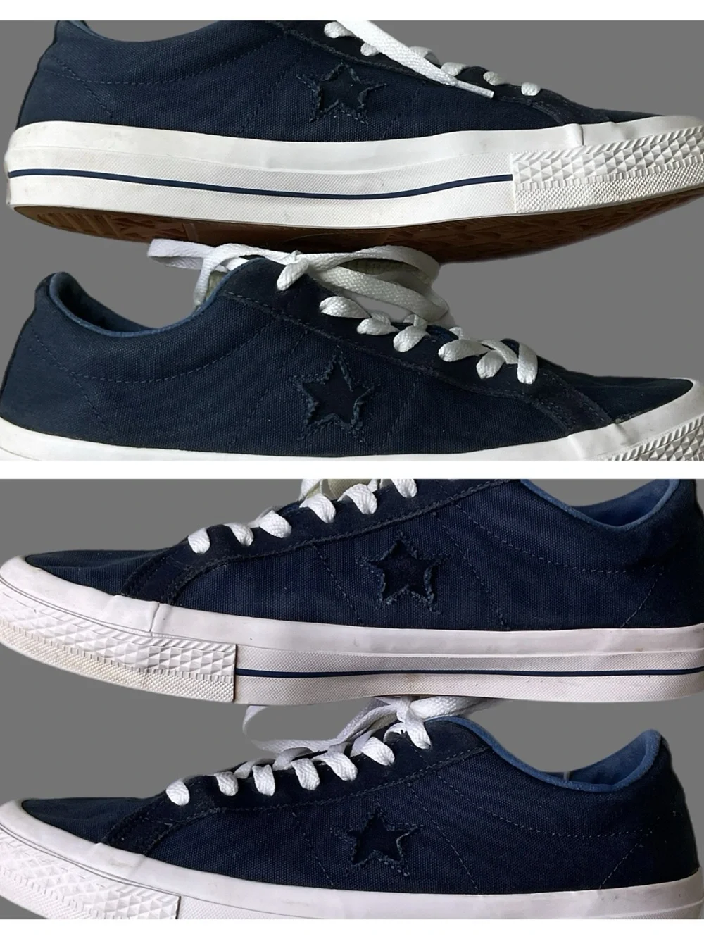 Converse Con One Star Ox Navy Canvas Monochromatic Tonal Blue 153708C M 10/W 12